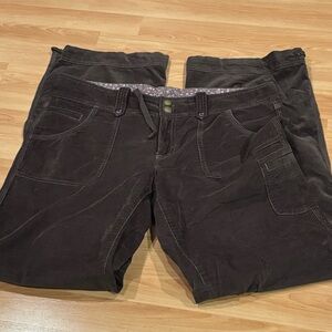 Athleta Dark Brown Corduroy Wide Leg Cargo Pants